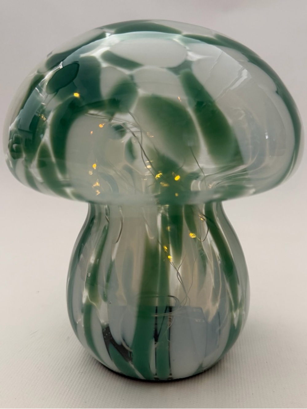 Blown Glass Mushroom Fairy Lamp
